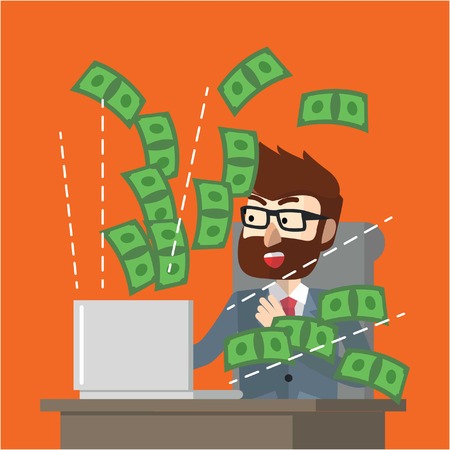 Making money online suprisedのイラスト素材