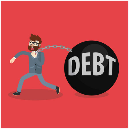 Business man debt bombのイラスト素材