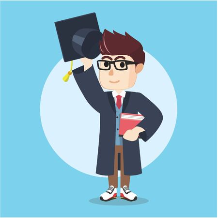 boy graduation uniformのイラスト素材