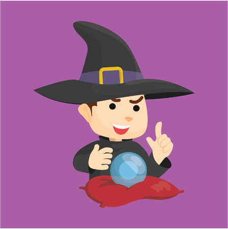Boy using wizard costumeのイラスト素材