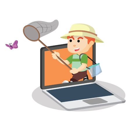 Catching butterfly online gameのイラスト素材