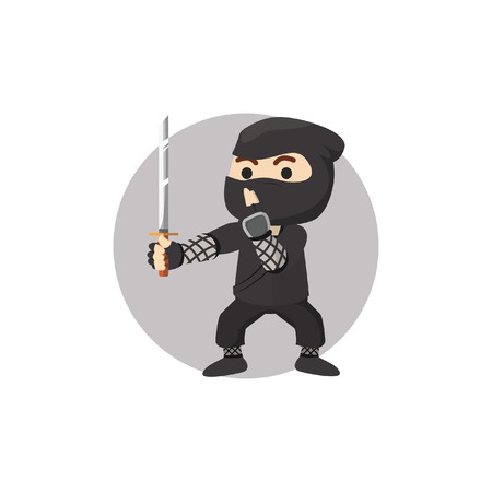 Ninja boy illustrationのイラスト素材