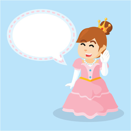 princess with callout  cartoon illustrationのイラスト素材