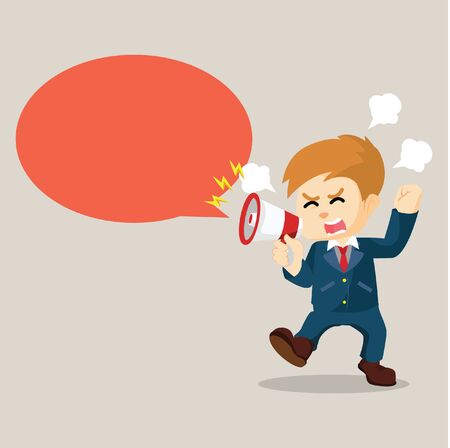 boy yelling with calloutのイラスト素材