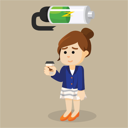 girl recharging battery illustration designのイラスト素材