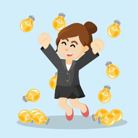 girl jump raining innovationのイラスト素材