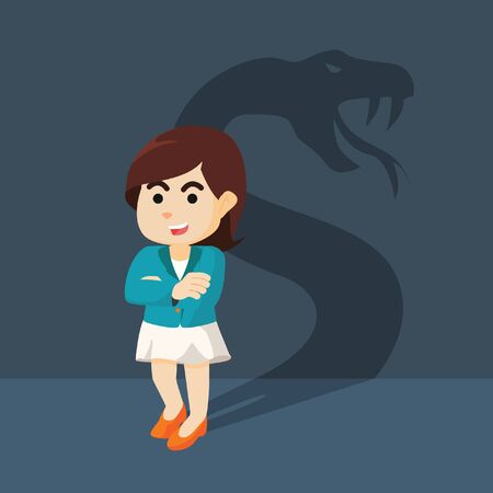 Businesswoman with shadow snakeのイラスト素材