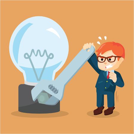 The young entrepreneur has been fixing the bulbのイラスト素材