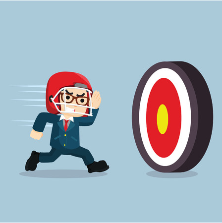 a businessman running to reach the targetのイラスト素材