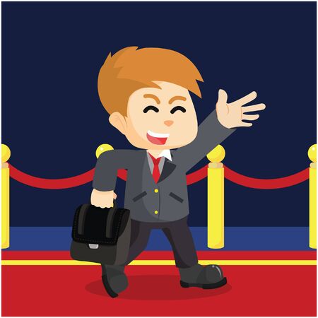 businessman walking on red carpetのイラスト素材