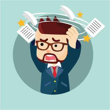 Business man stressed with workのイラスト素材