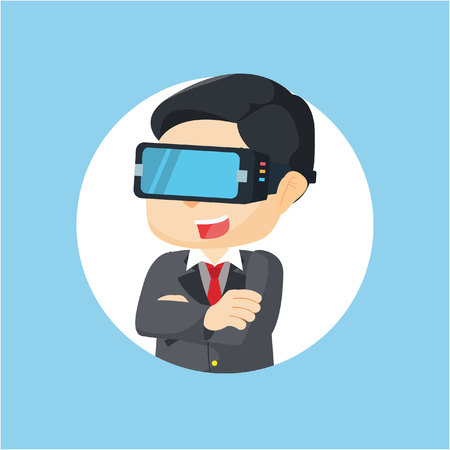 virtual reality illustration designのイラスト素材