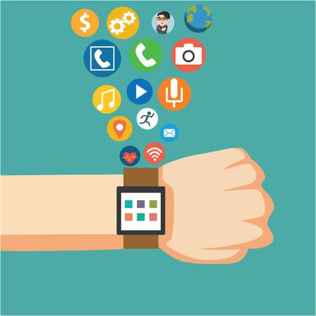 business showing function smartwatchのイラスト素材