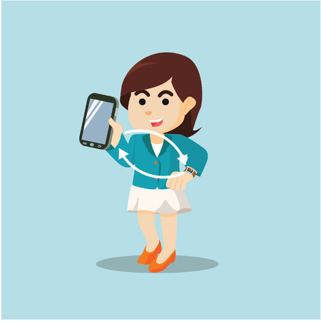 synchronization of smartphone and smartwatchのイラスト素材