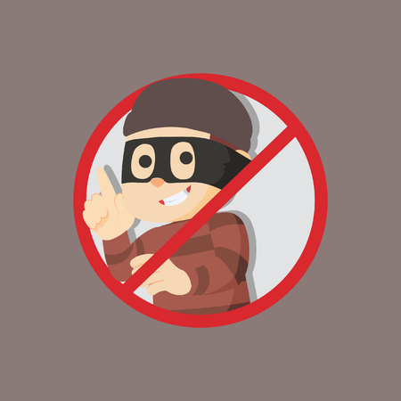 No thief illustration designのイラスト素材