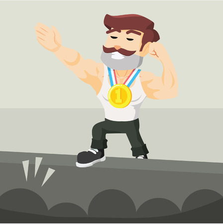 body builder emblem championのイラスト素材