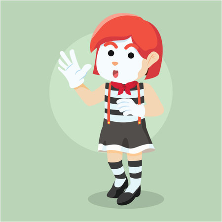 girl pantomime illustration character full colourのイラスト素材