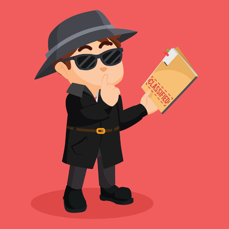 detective holding classified documentのイラスト素材