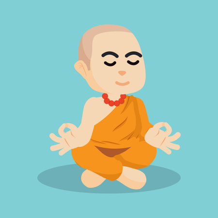 monk hermit illustration designのイラスト素材