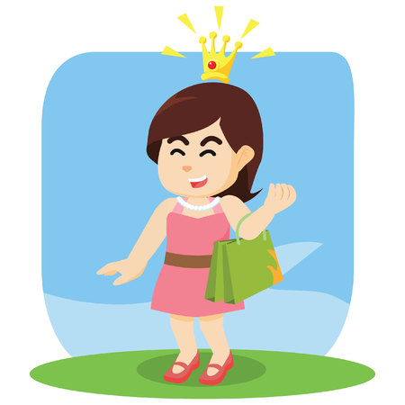 beauty modern princess illustration designのイラスト素材