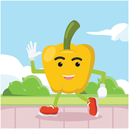 paprika man walking colorfulのイラスト素材