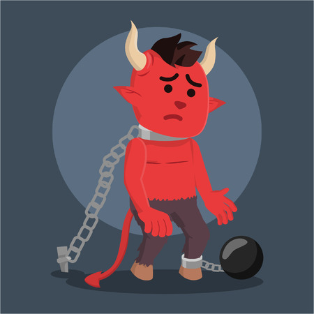 devil being chained colorfulのイラスト素材