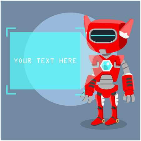 female red robot projectingのイラスト素材