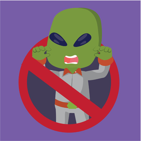 alien prohibited illustration designのイラスト素材