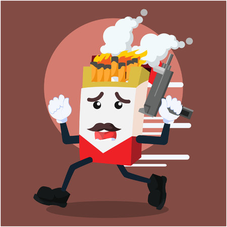 cigarette pack getting burnedのイラスト素材