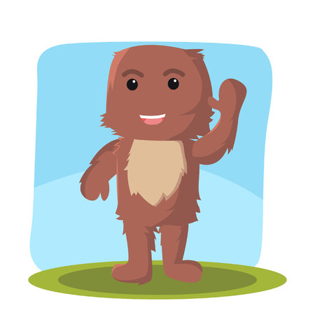 furry monster character vector illustration designのイラスト素材