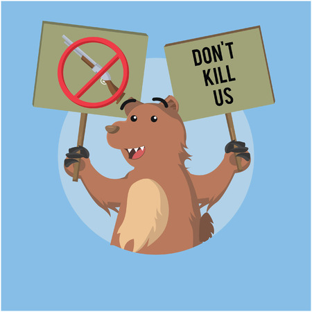 bear protest against violenceのイラスト素材