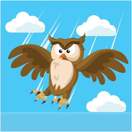 owl striking vector illustration designのイラスト素材
