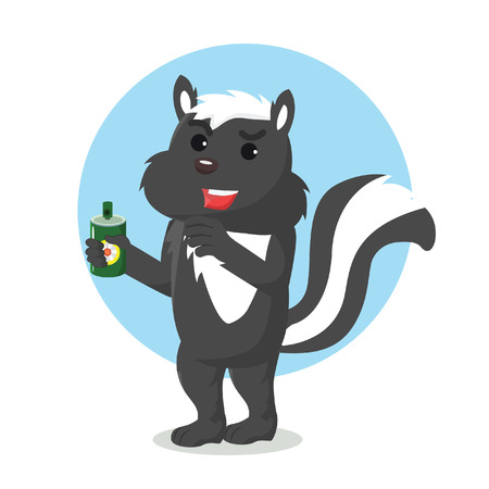 skunk want to clean his tailのイラスト素材