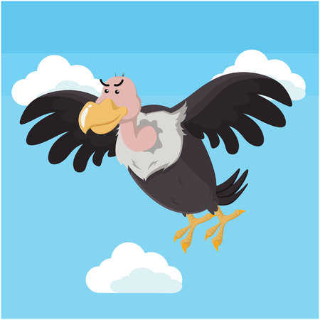 vulture flying vector illustration designのイラスト素材