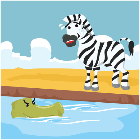 zebra exhausted vector illustration designのイラスト素材