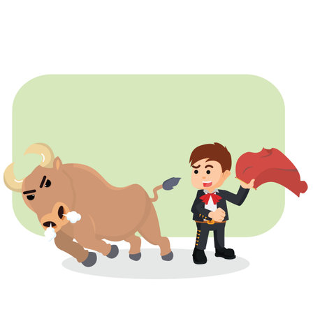 matador with bull vector illustration designのイラスト素材
