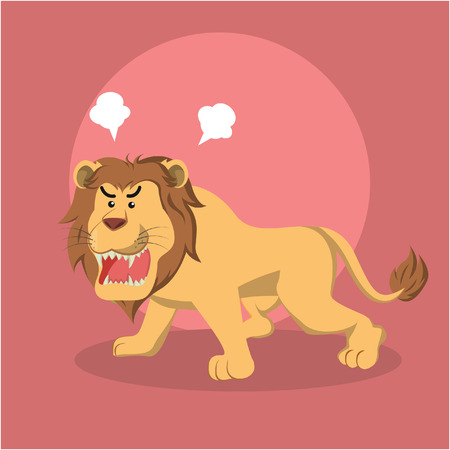 angry lion vector illustration designのイラスト素材