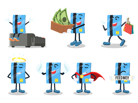 credit card cartoon setのイラスト素材