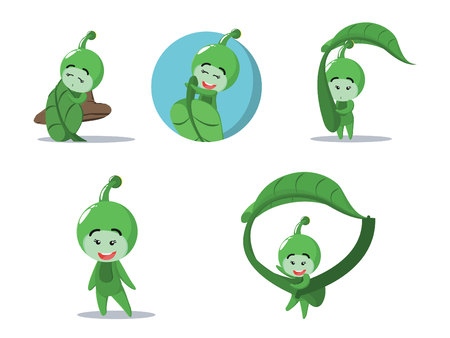 little monster cartoon setのイラスト素材