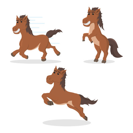 horse set illustration designのイラスト素材