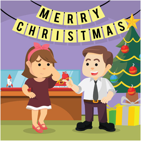 parents buying christmas presentsのイラスト素材