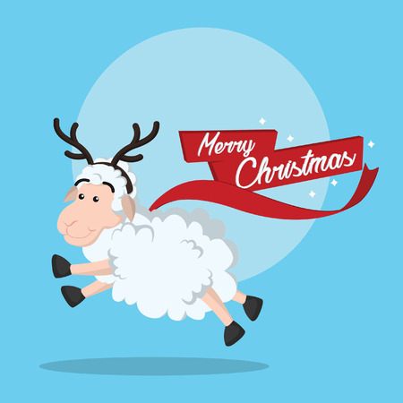 sheep want to be a reindeerのイラスト素材