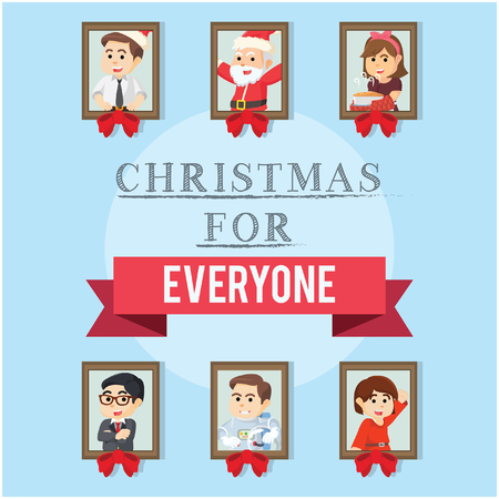christmas for everyone illustrationのイラスト素材
