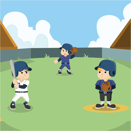 baseball match illustration designのイラスト素材