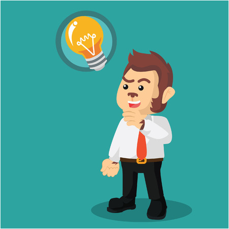 business monkey got an ideaのイラスト素材