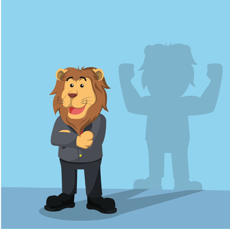 business lion have strong shadowのイラスト素材