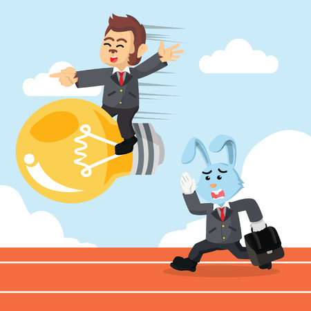 business animal competing illustration designのイラスト素材