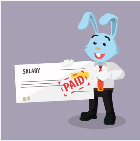 business rabbit holding salary checkのイラスト素材