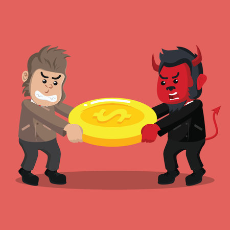 business monkey evil scramble money with business gorillaのイラスト素材