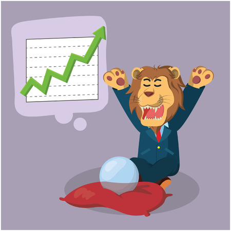 business lion foresee great incomeのイラスト素材